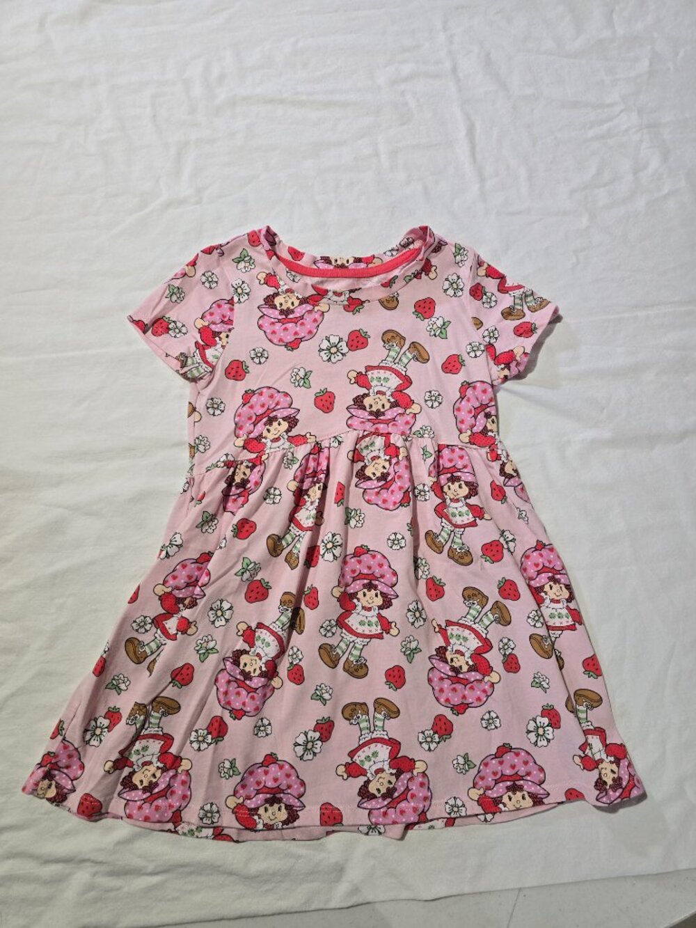 Strawberry Shortcake Toddler Dress – Pink All-Over Print – Size 5T